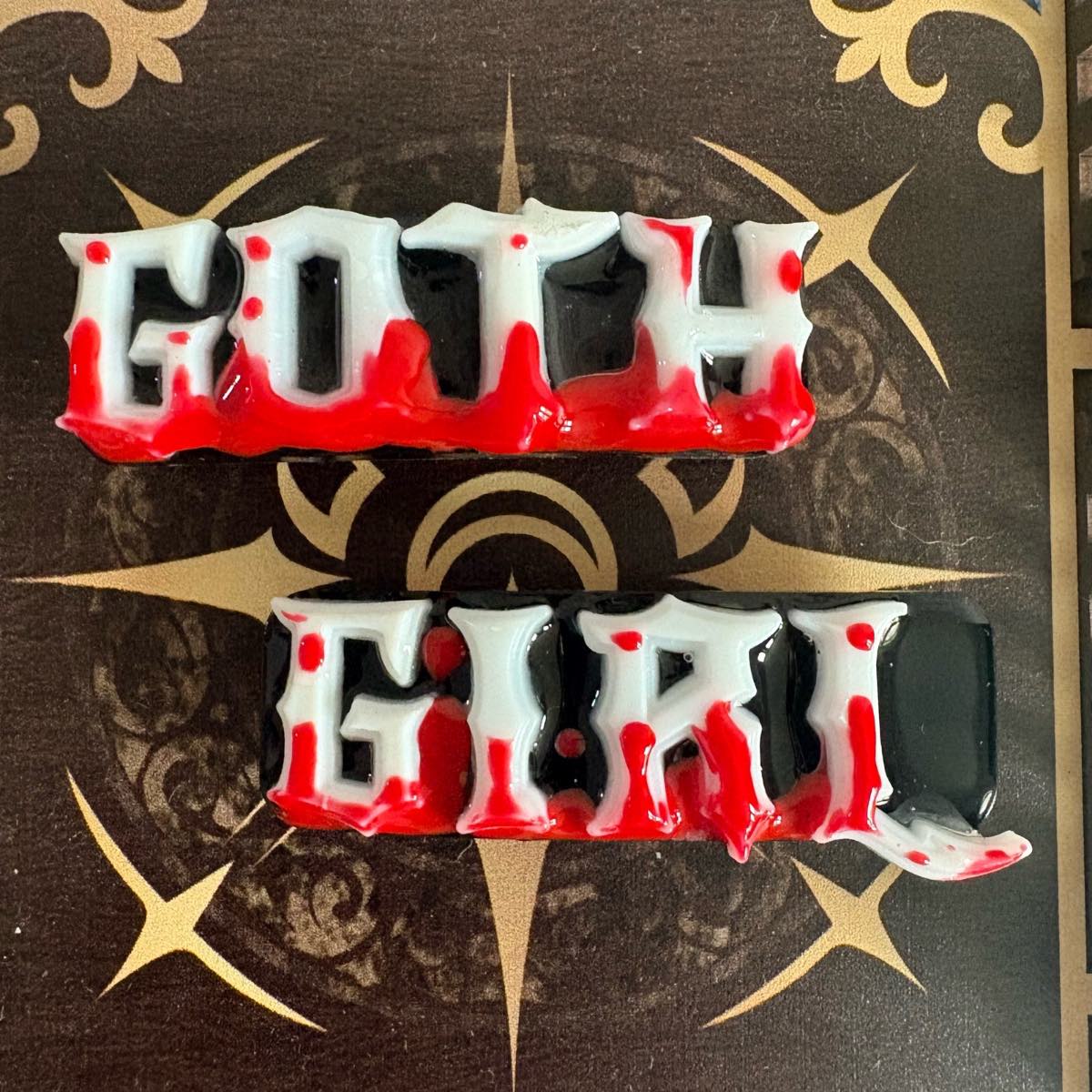 2 x goth girl hair clip barrettes