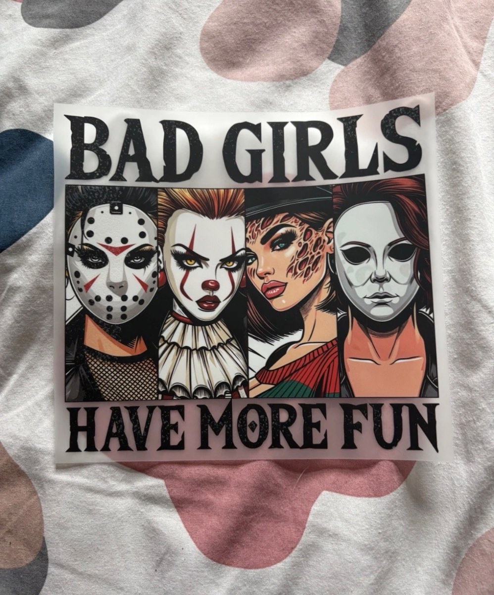Dtf iron on horror move transfers bad girls