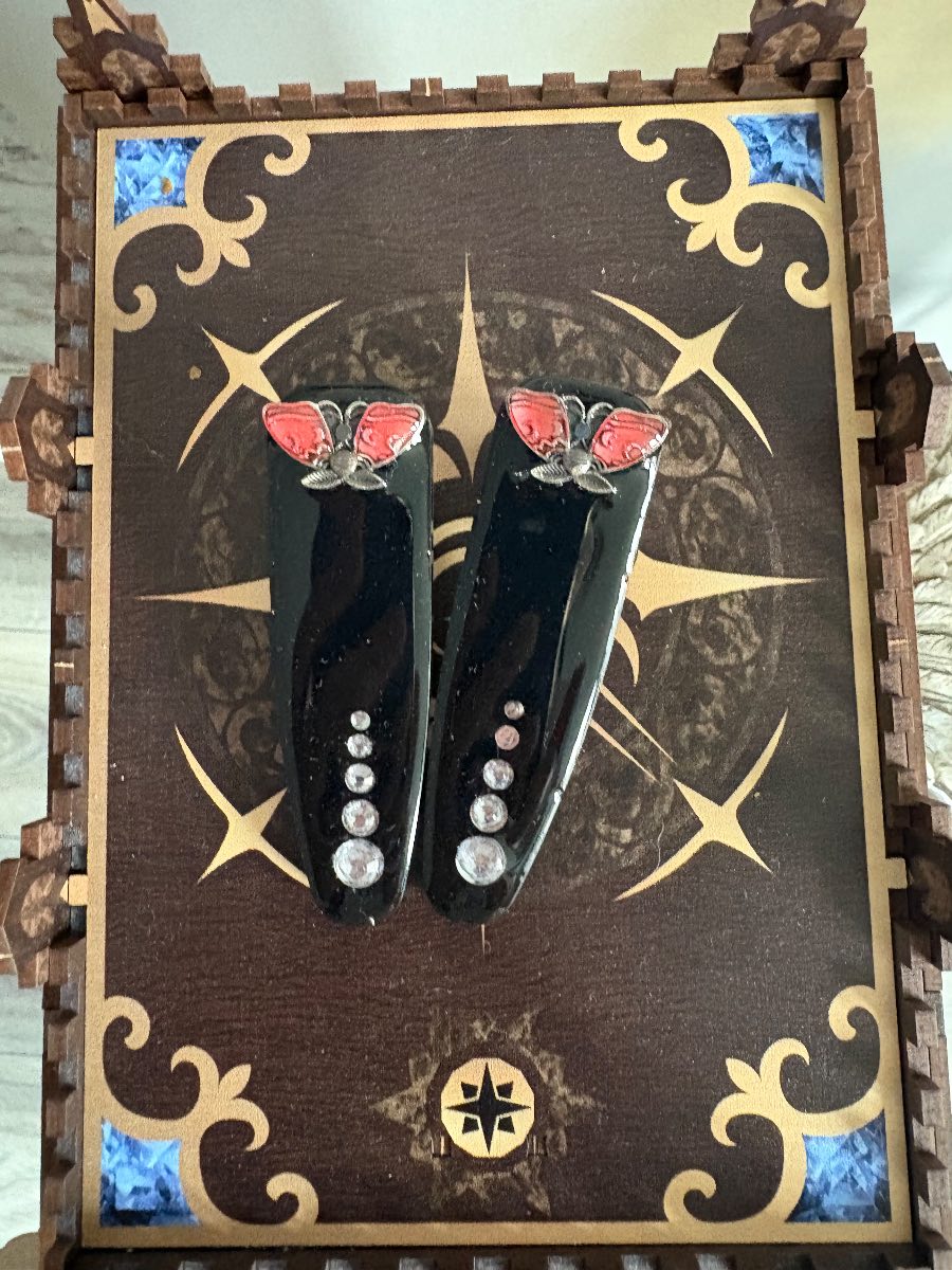 2 x gothic theme death moth hair clip slides