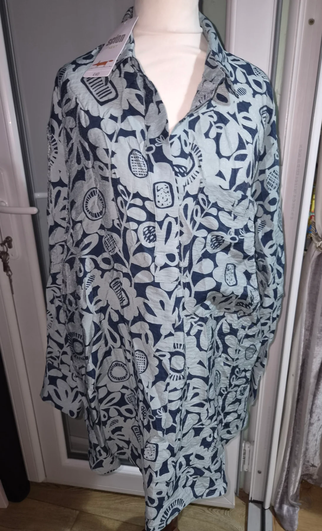 Scion at Next Blue Floral Longline Shirt / Tunic – Size 12 BNWT