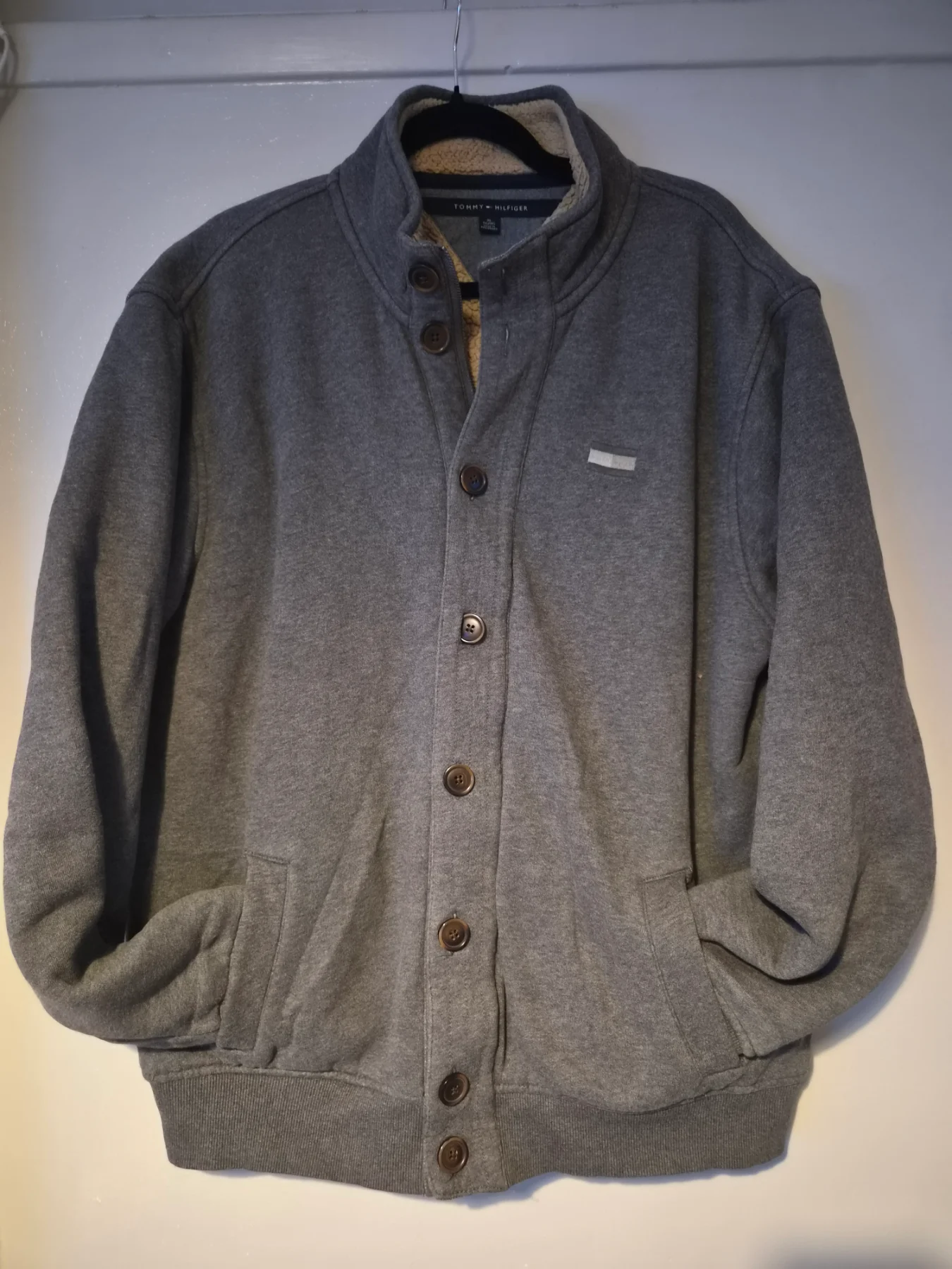 Tommy Hilfiger Men’s Grey Sherpa-Lined Jacket – Size XL