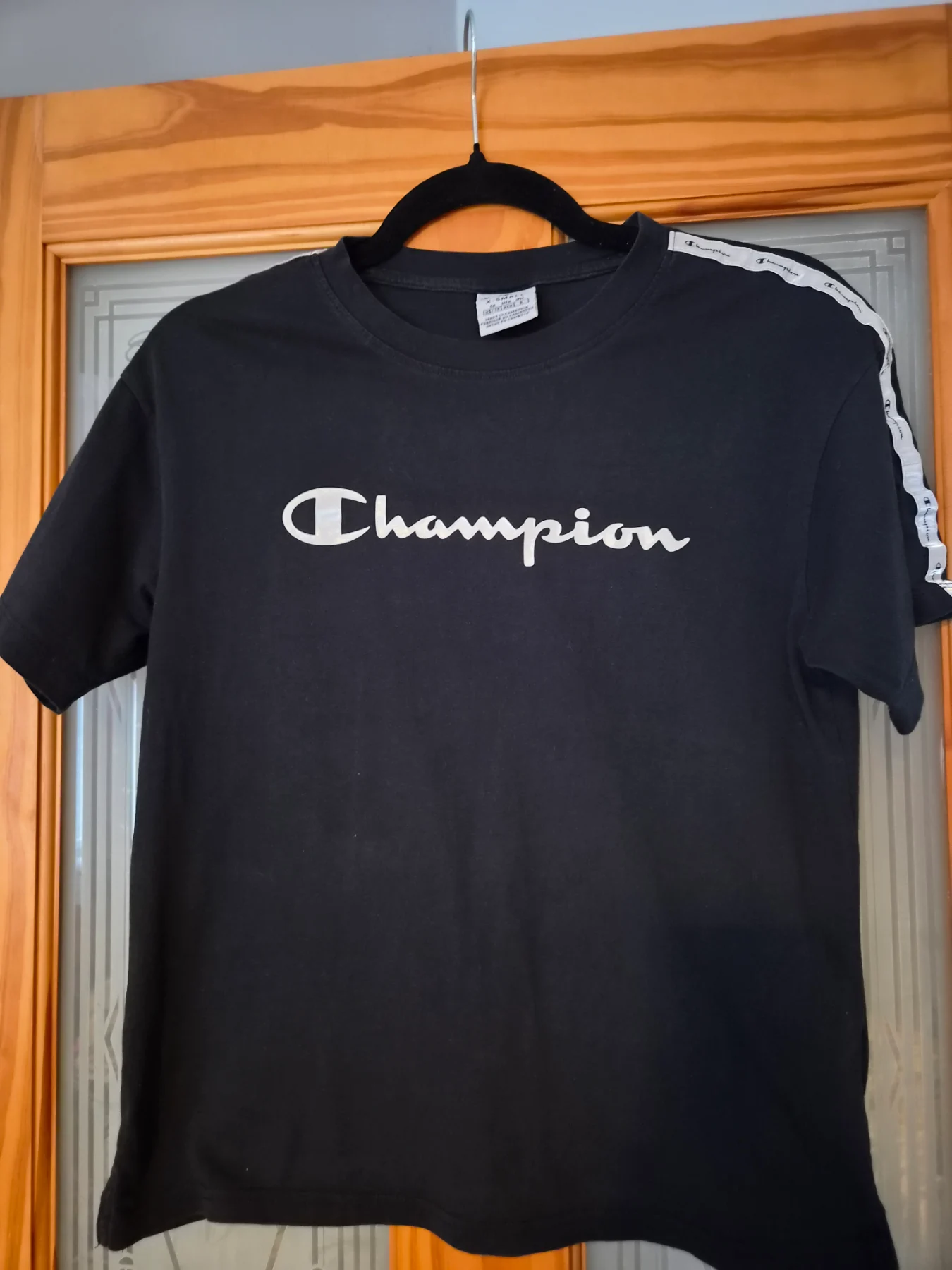 Champion Black Logo Short-Sleeve T-Shirt – Size XS