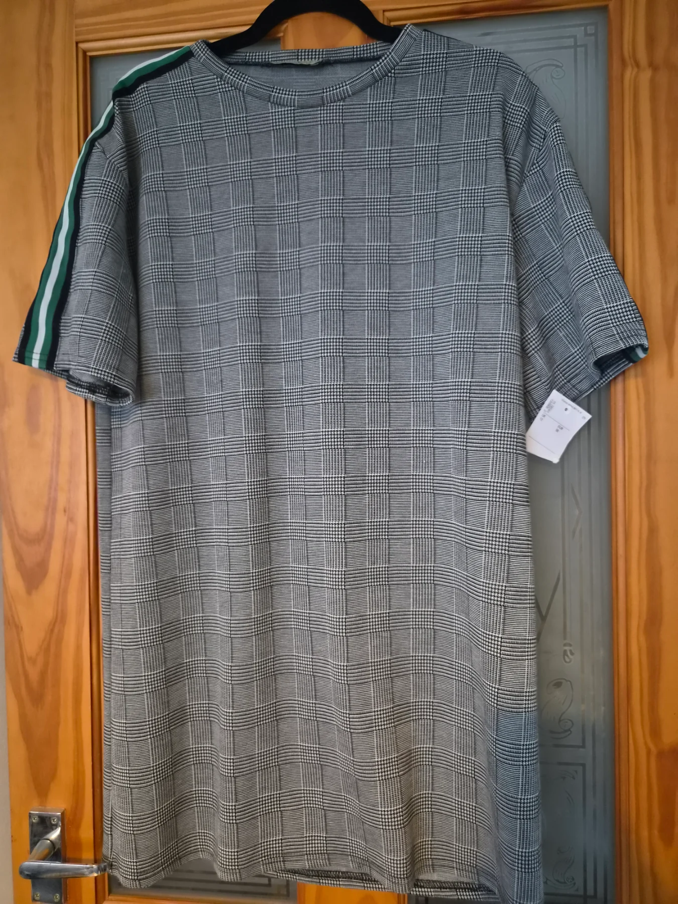 Innocence Check T-Shirt Dress – Size 12, Green Stripe Detail, New Tagged