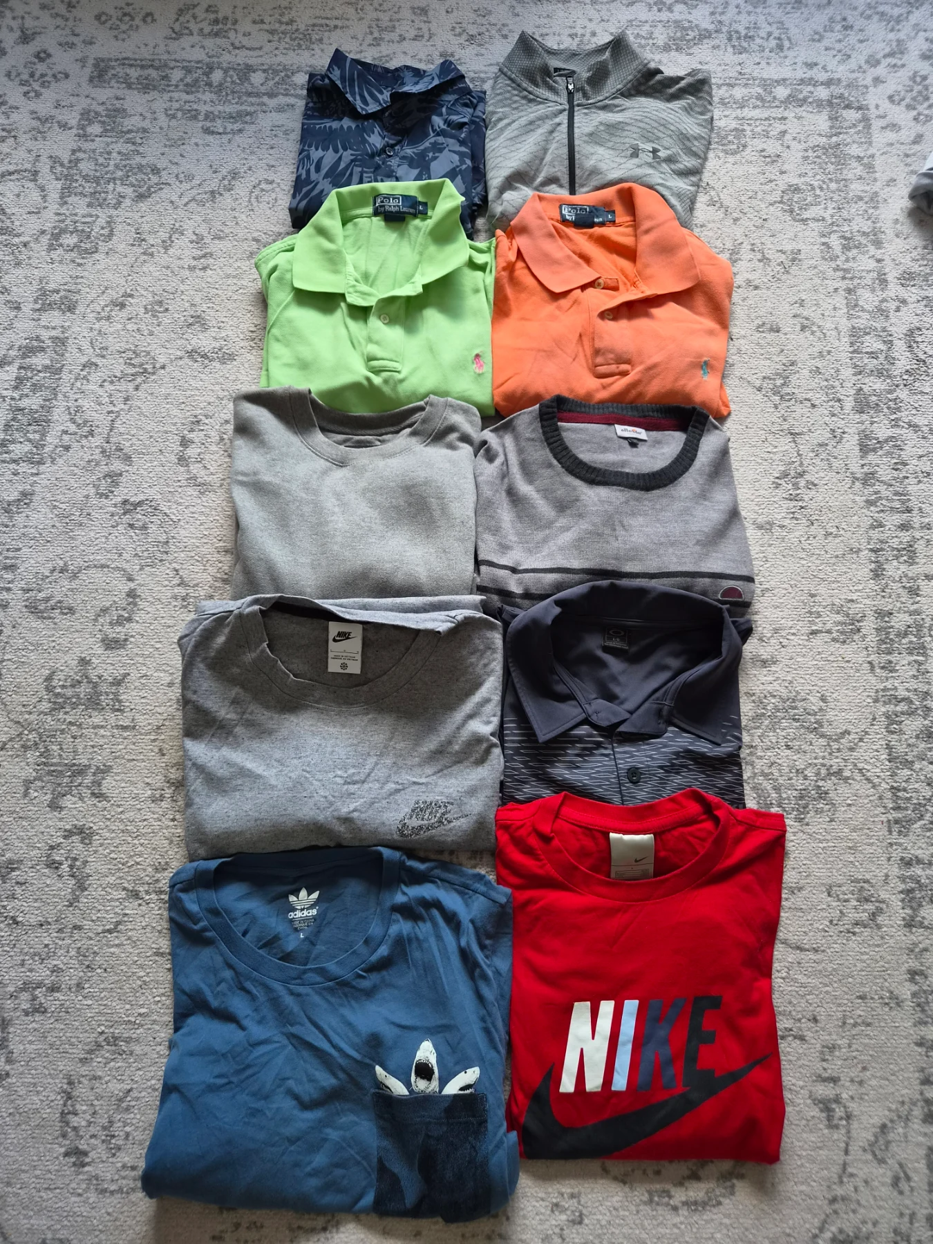🛍️ Men’s Bundle: 10 Quality Tops – Size Large | Premium Brands