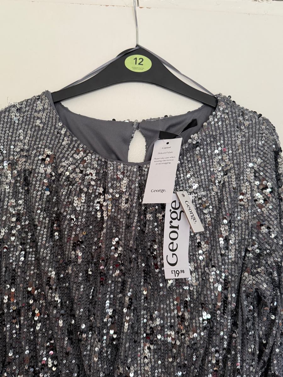 Silver sequin dress