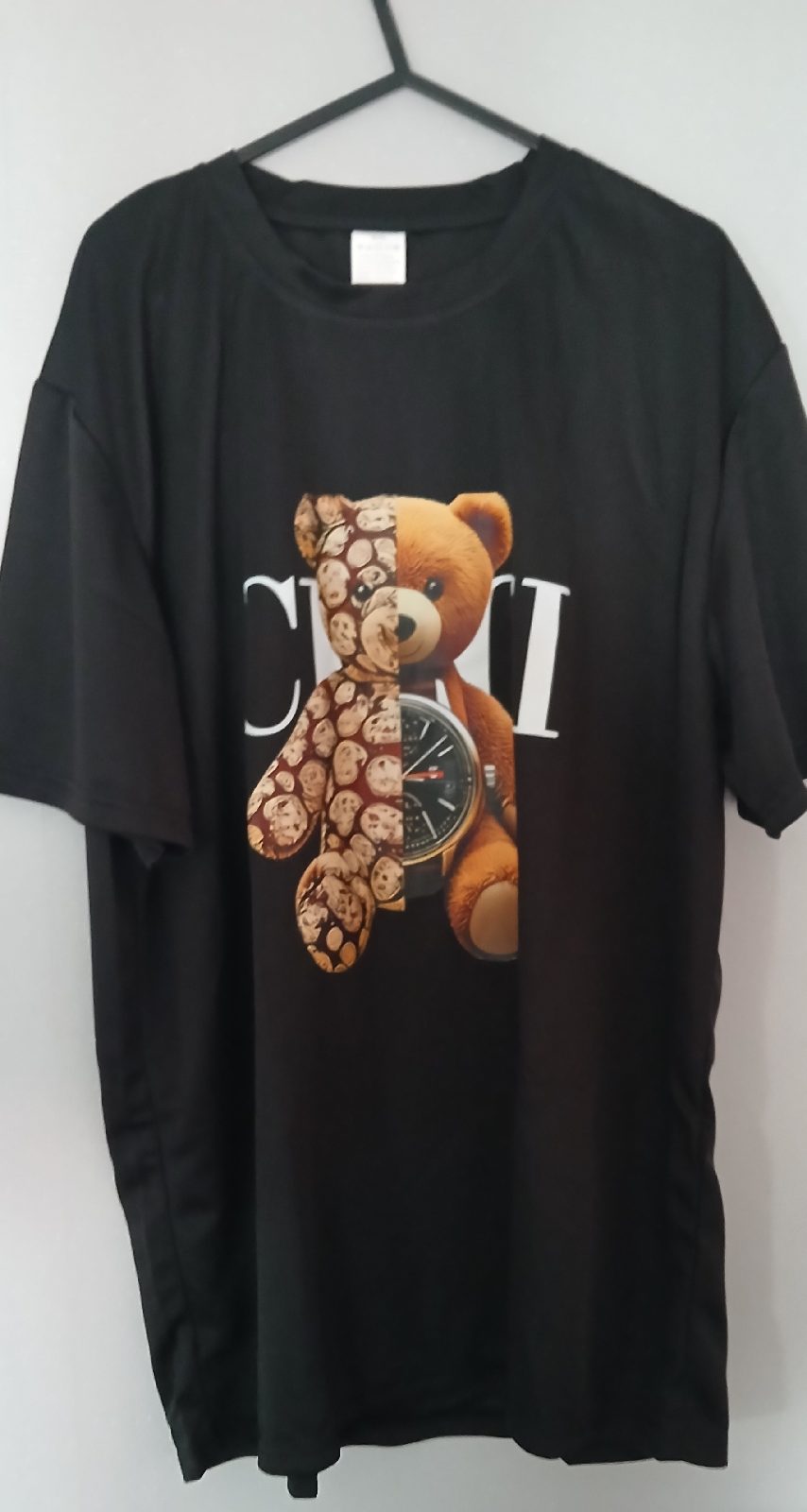Cici Black Surrealist Teddy Bear T-Shirt Size XXL