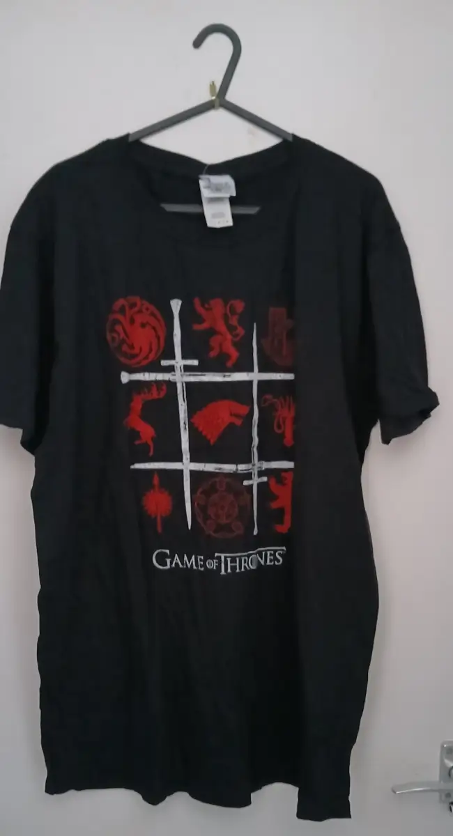 Game of Throwns "Tic Tac Toe" black T-Shirt Size Large