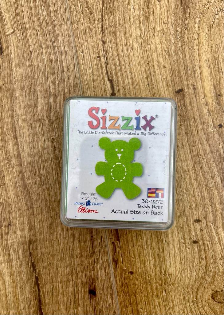 Original Sizzix Green Die Teddy Bear 38-0272 Provo Craft Ellison Vintage Craft