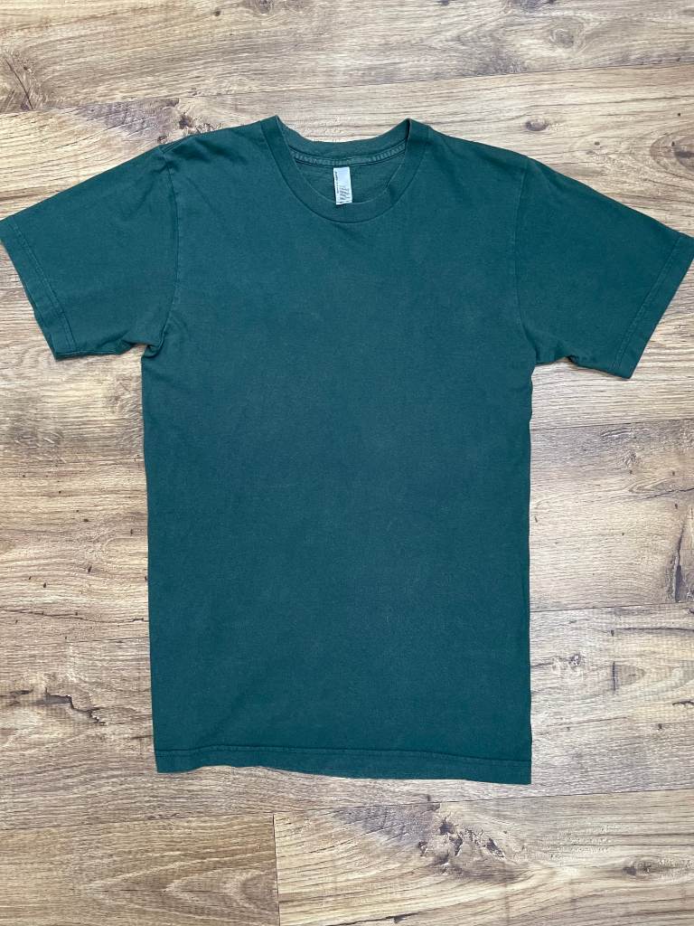 American Apparel Forest Green T-Shirt Size S Cotton Crew Neck Basic