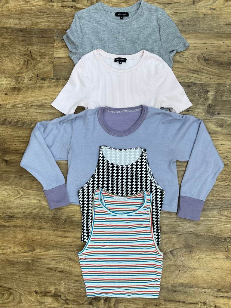 Zara American Apparel New Look Bundle 5 Tops Size 8