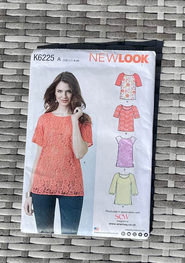 New Look Sewing Pattern K6225 sizes 8 - 20. Top with 4 styles. Factory folded