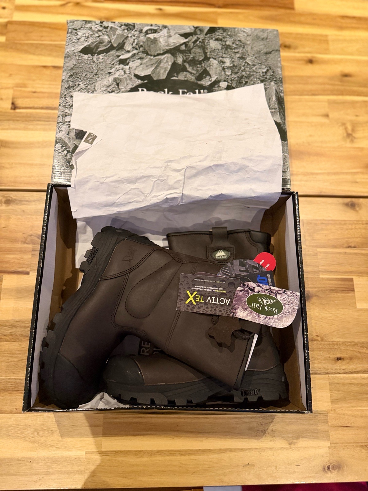 Rock Fall RF70 Texas Waterproof Safety Rigger Boots – Brown – UK 6 / EU 39 – New in Box