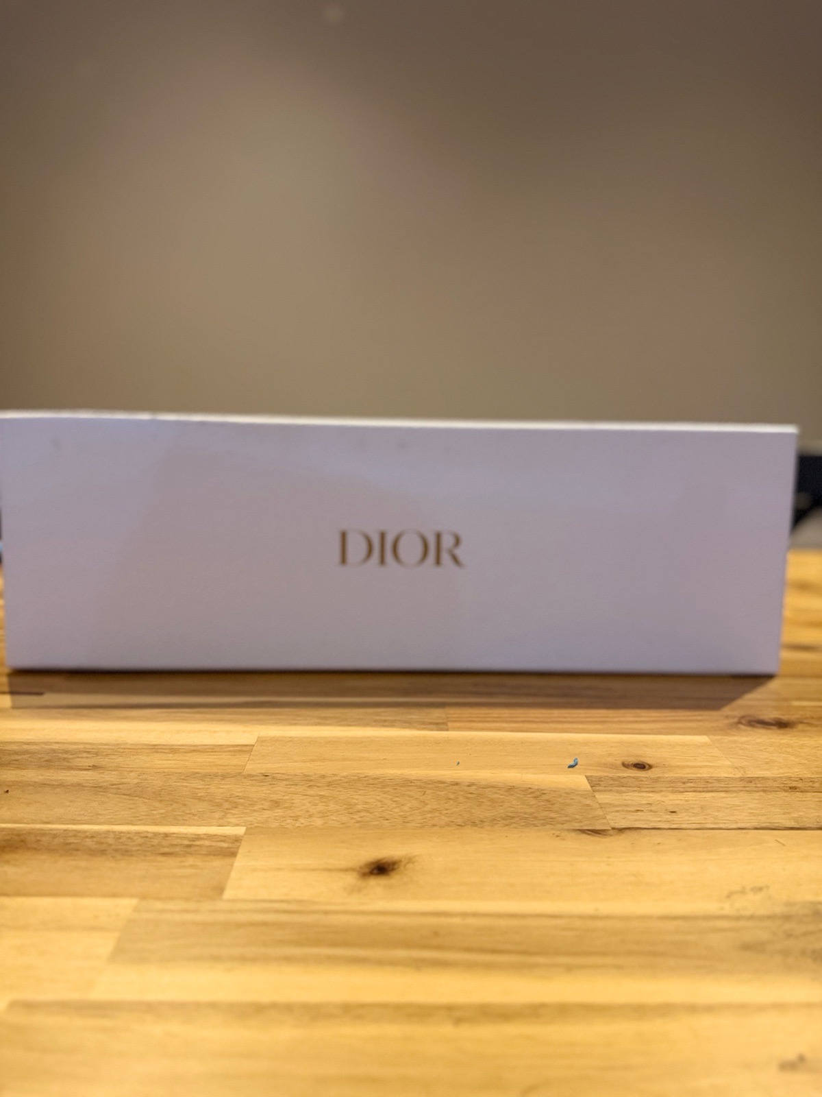 Genuine Dior Empty Presentation Gift Box – White Textured Box with Gold Logo & Internal Compartments