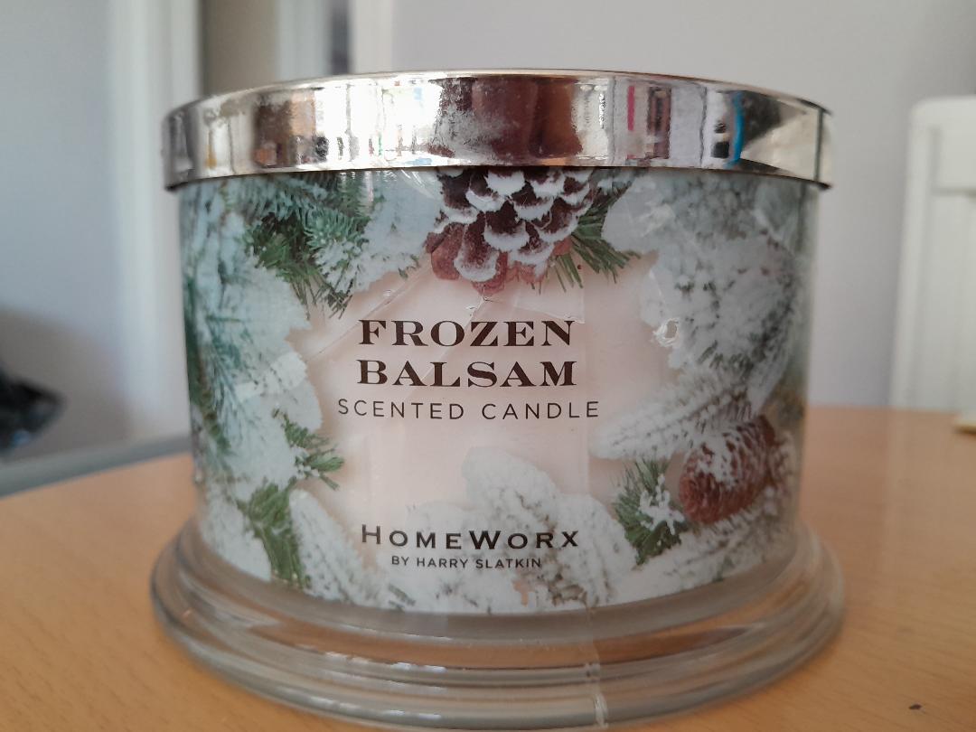 HOMEWORX by HARRY SLATKIN 'FROZEN BALSAM' 4 WICK SCENTED CANDLE