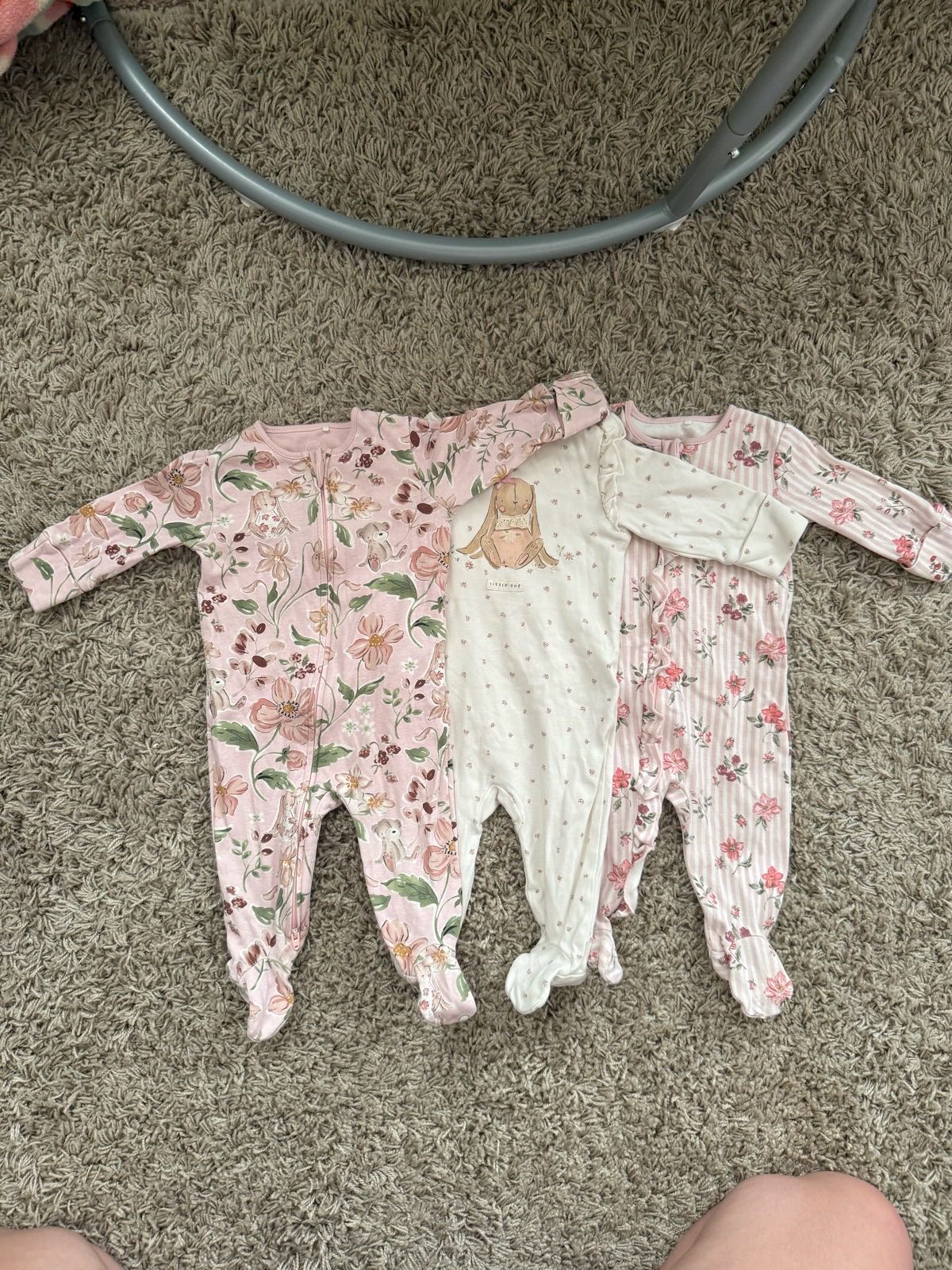 Next Baby Girl 3-6 Months Floral Sleepsuit Bundle x3 🌸