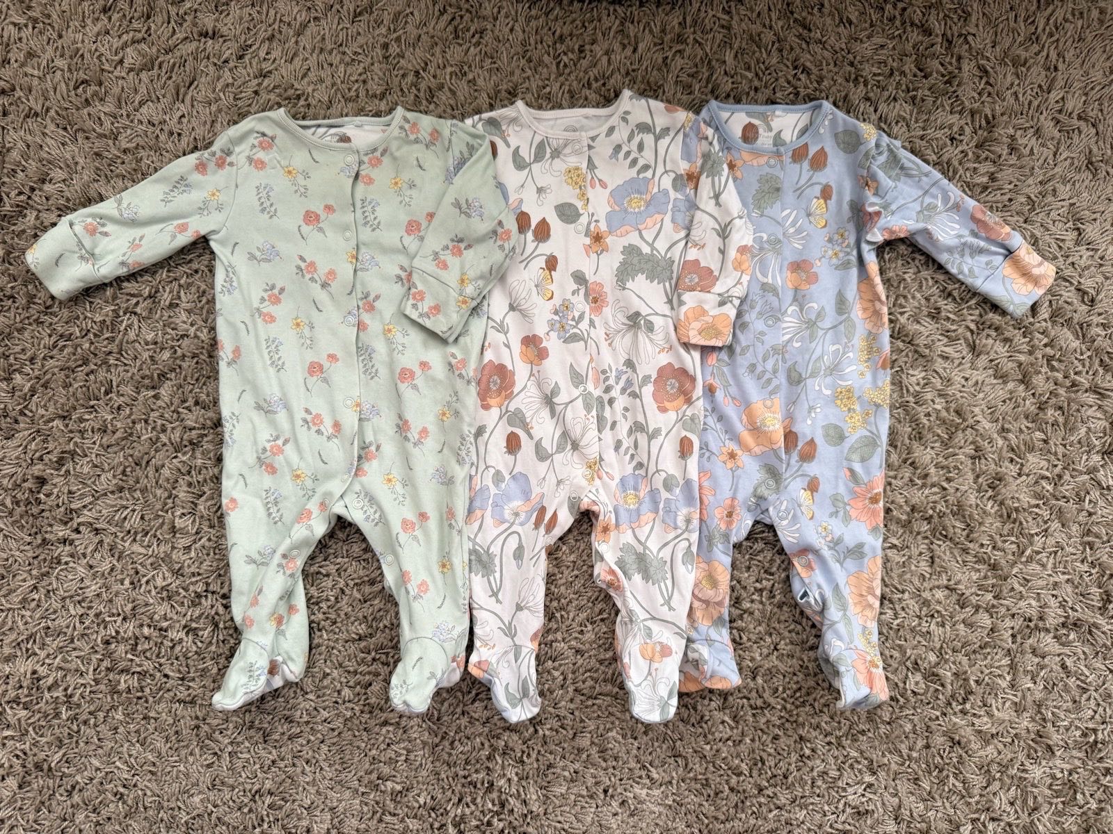 Next Baby Floral Sleepsuit Bundle | 3-6 Months | 3 Pack