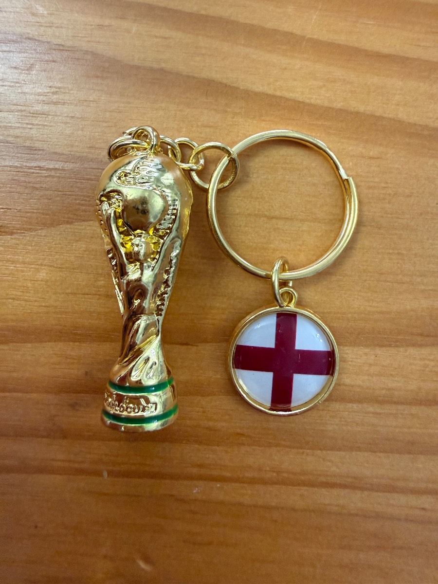 World Cup England Gold Trophy Keyring 2026 for Fans
