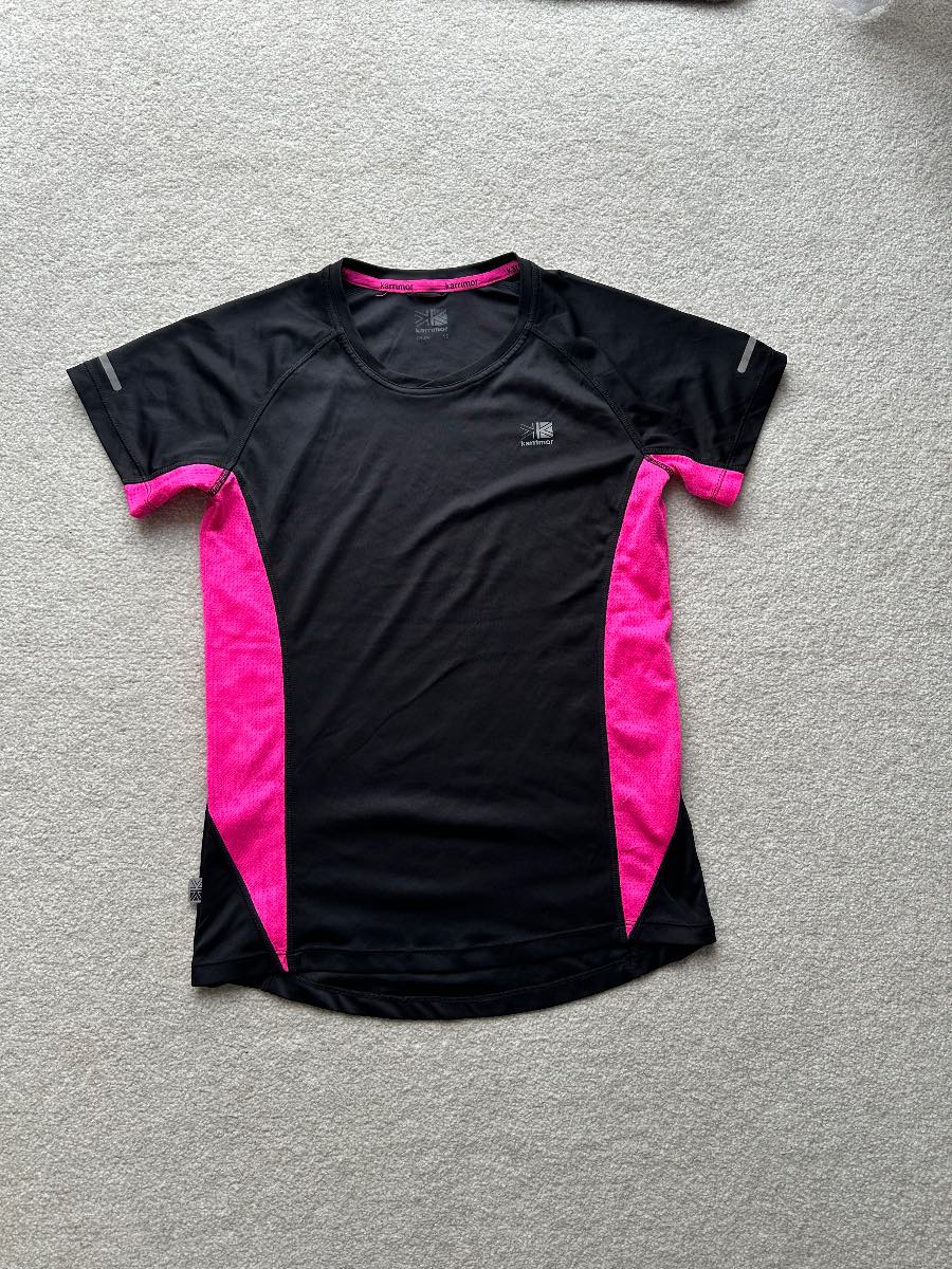 Karrimor Short Sleeve Running Top - Black & Hot Pink - UK 12
