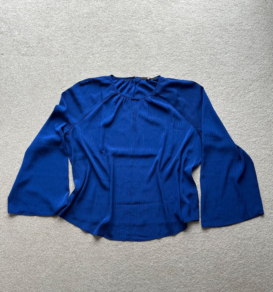 V by Very Royal Blue Flare Sleeve Blouse - Size 20