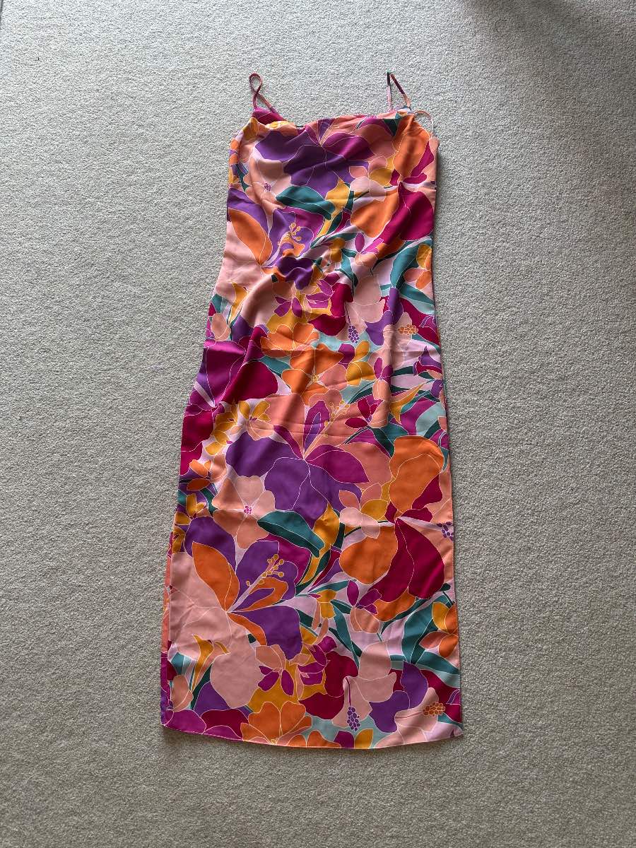 BNWT George G21 Retro Tropical Floral Midi Slip Dress Summer Holiday Size6