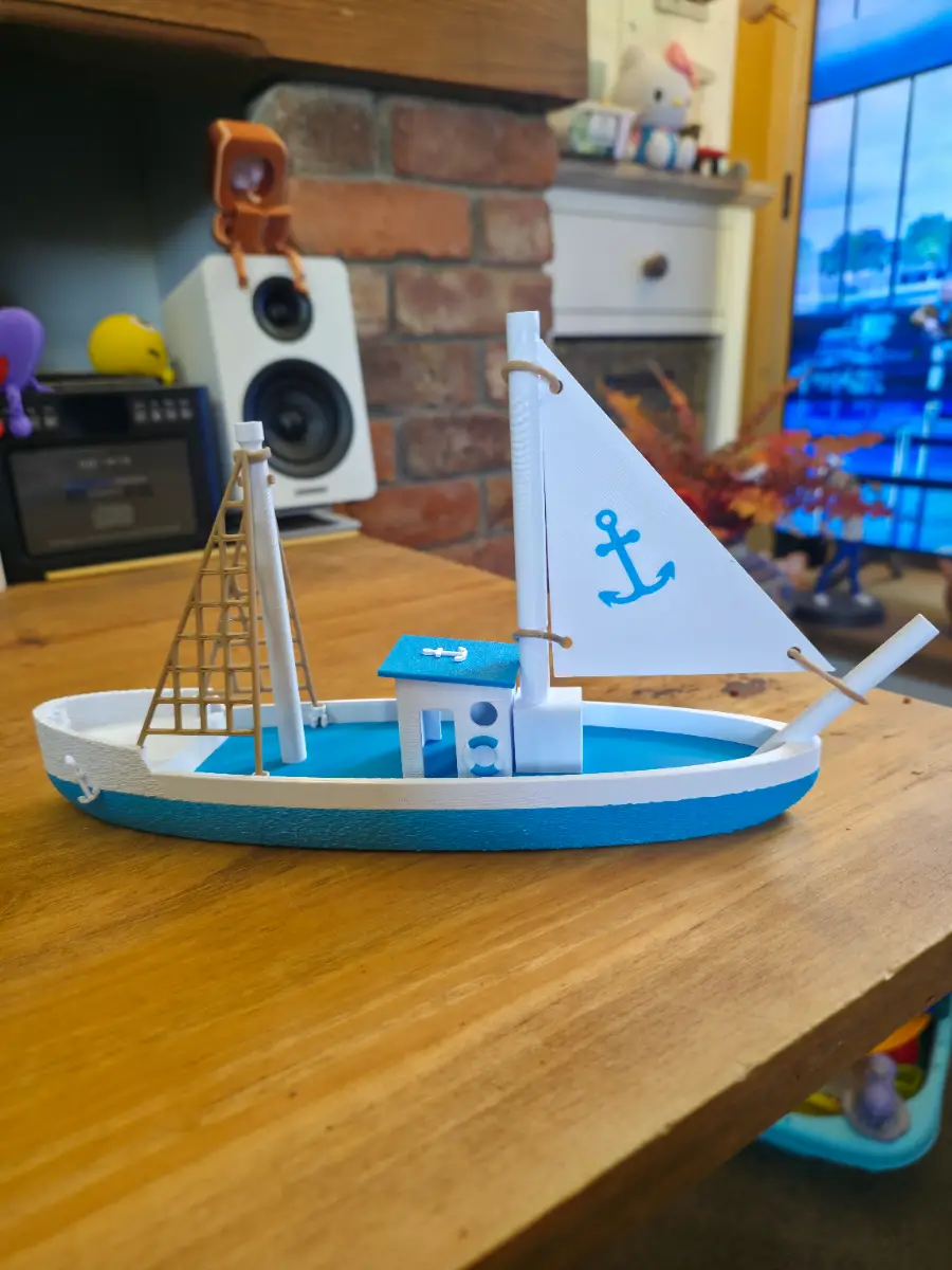 Fishing boat ornament