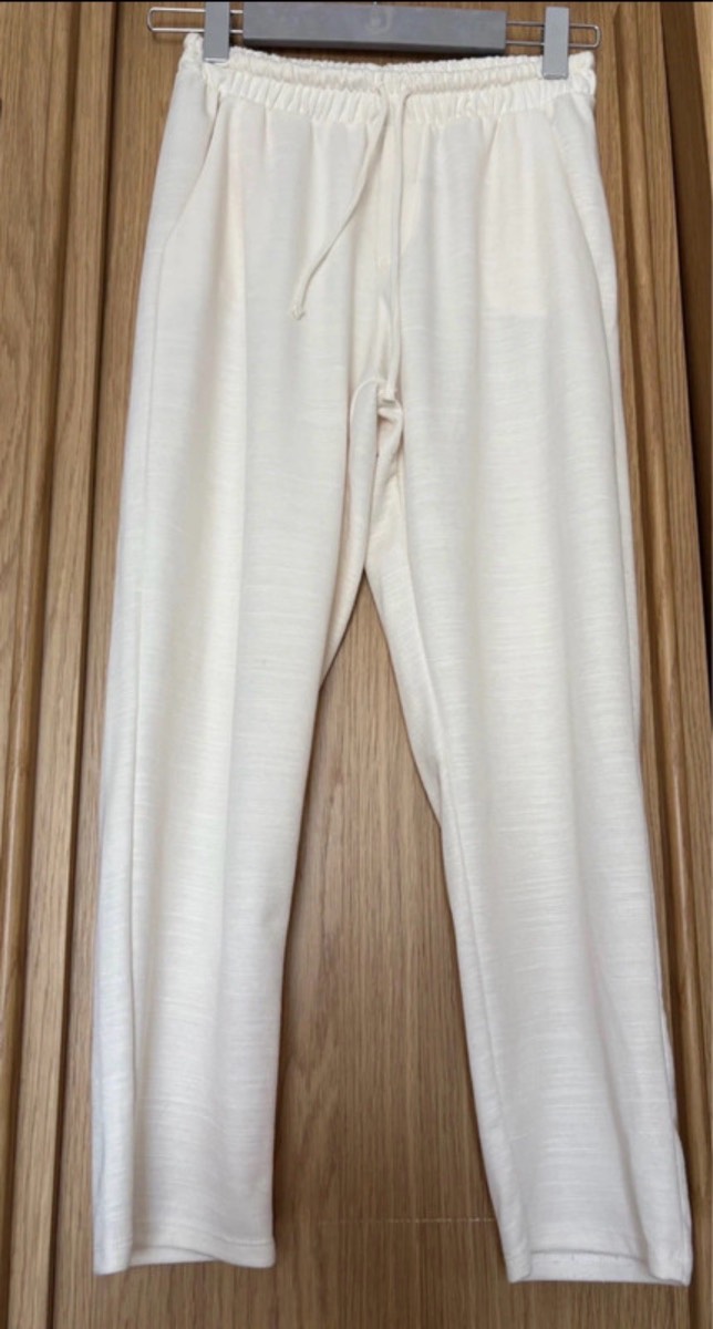 Zara ecru textured loungewear trousers size M