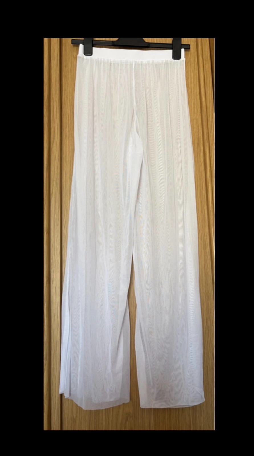 Shein white sheer mesh wide leg beach trousers size L( please read description before purchasing)
