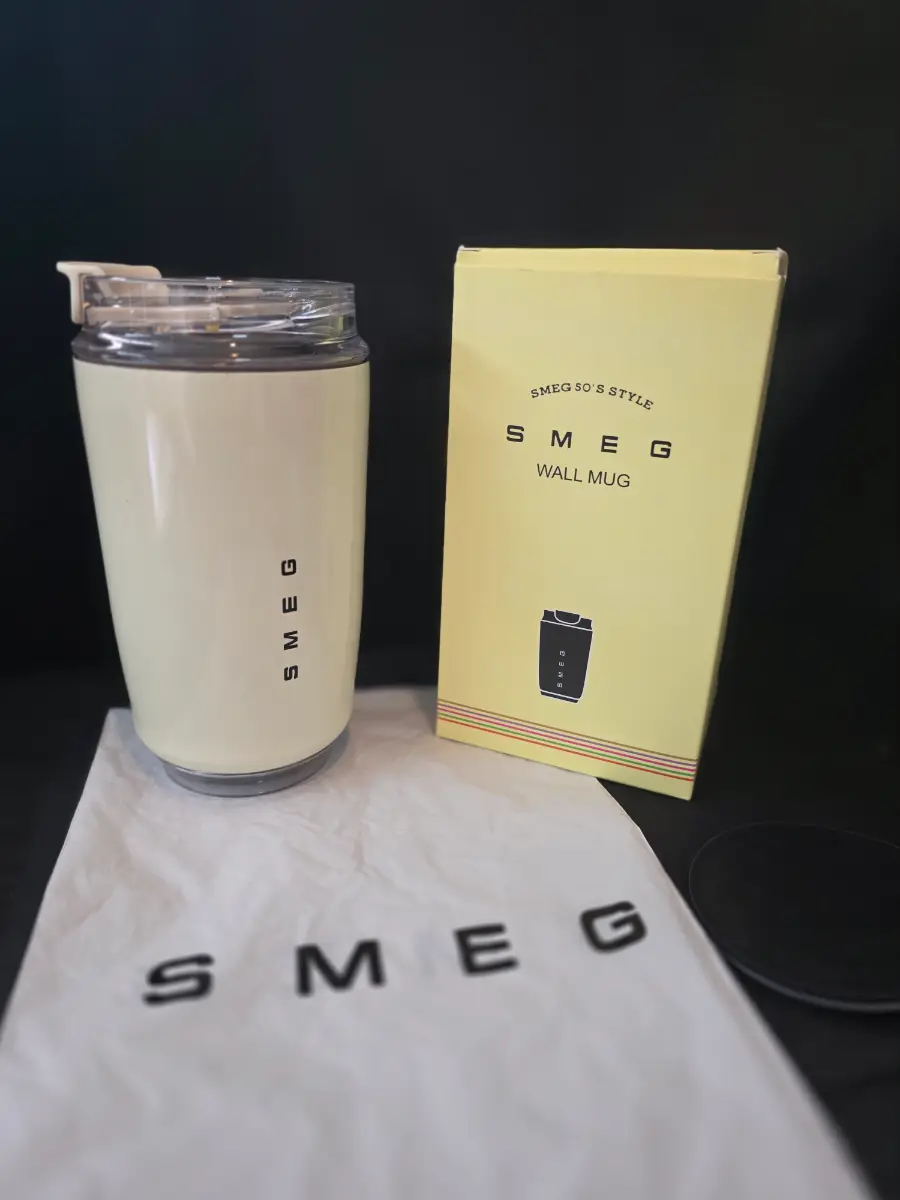 SMEG 240ml Travel Mug Hot & Cold Drinks - Cream - 1