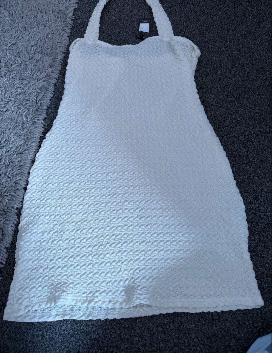 Cream dress uk 12 halter neck new