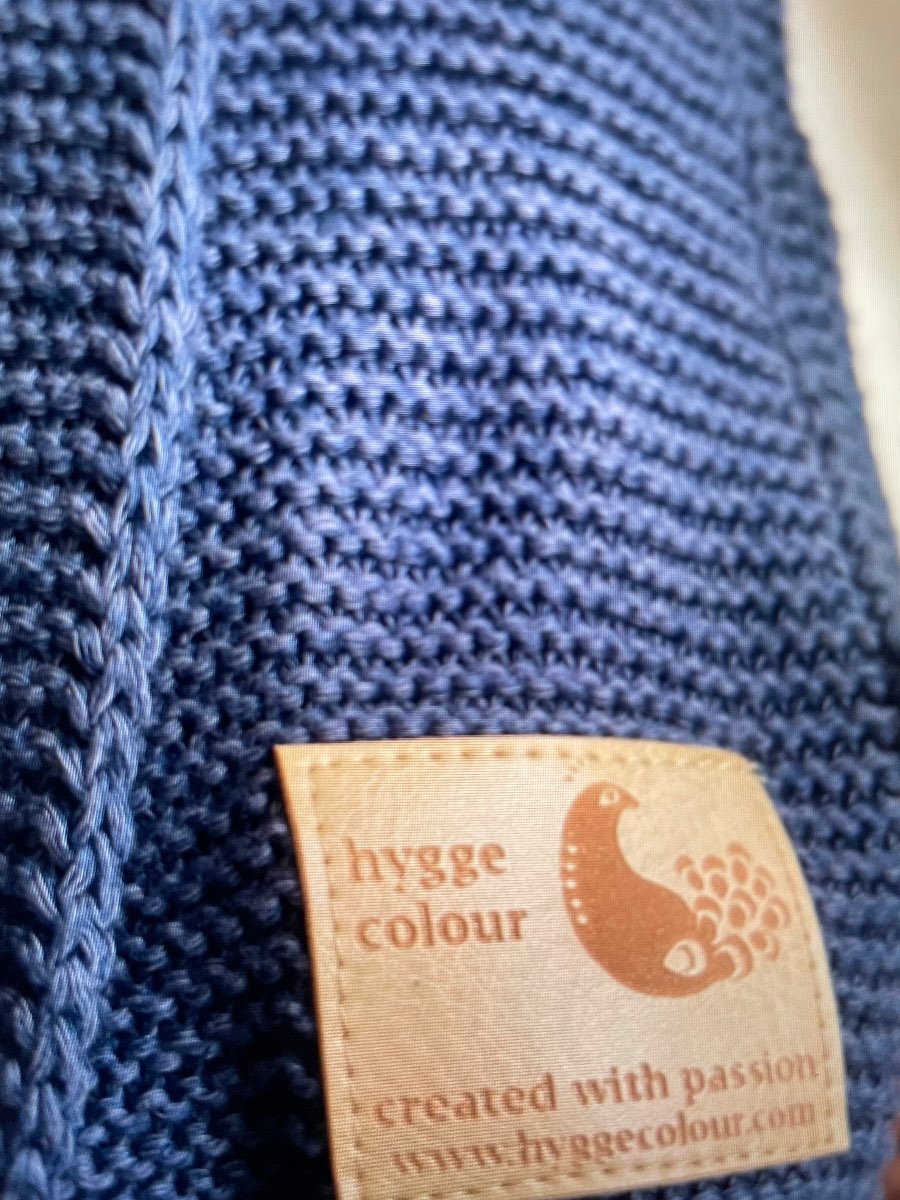 Hygge Colour Baby Blanket in Navy. 83x124 cm approx.