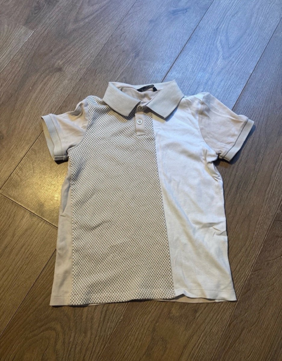Boys beige and white polo shirt 10-11Y