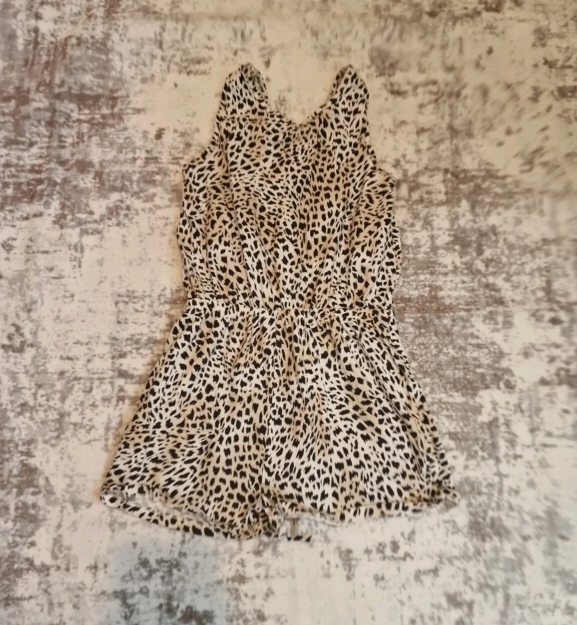 F&F Girls Leopard Print Sleeveless Playsuit with Flared Shorts Age 11–12 B10