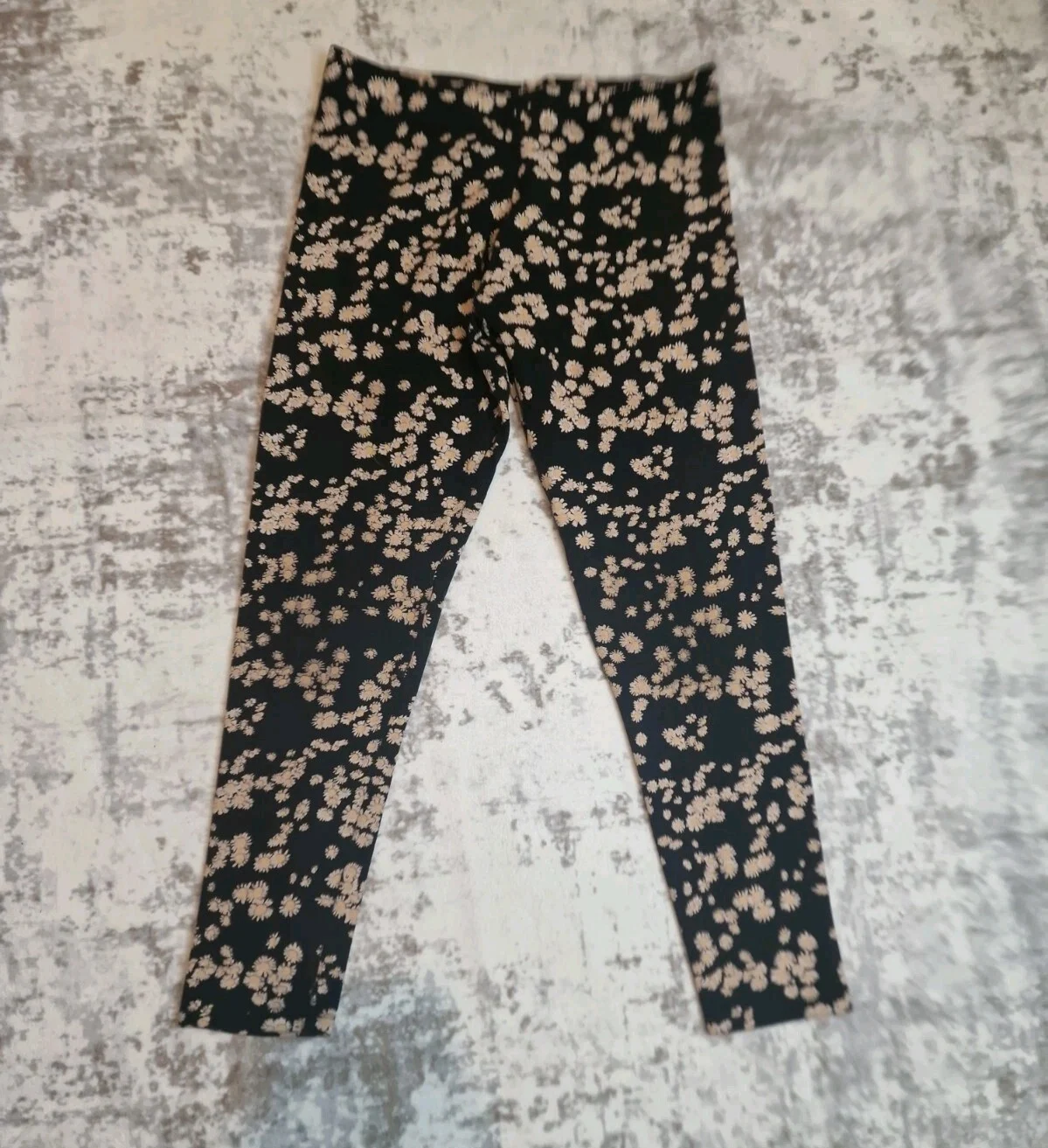 Next Girls Black Floral Print Leggings Age 10 Years B10