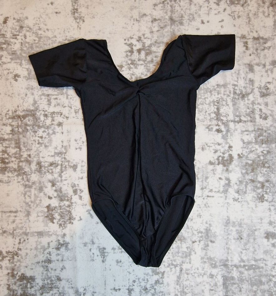 Roch Valley Black Short Sleeve Ballet Leotard Girls Size 3A 146–152cm B10
