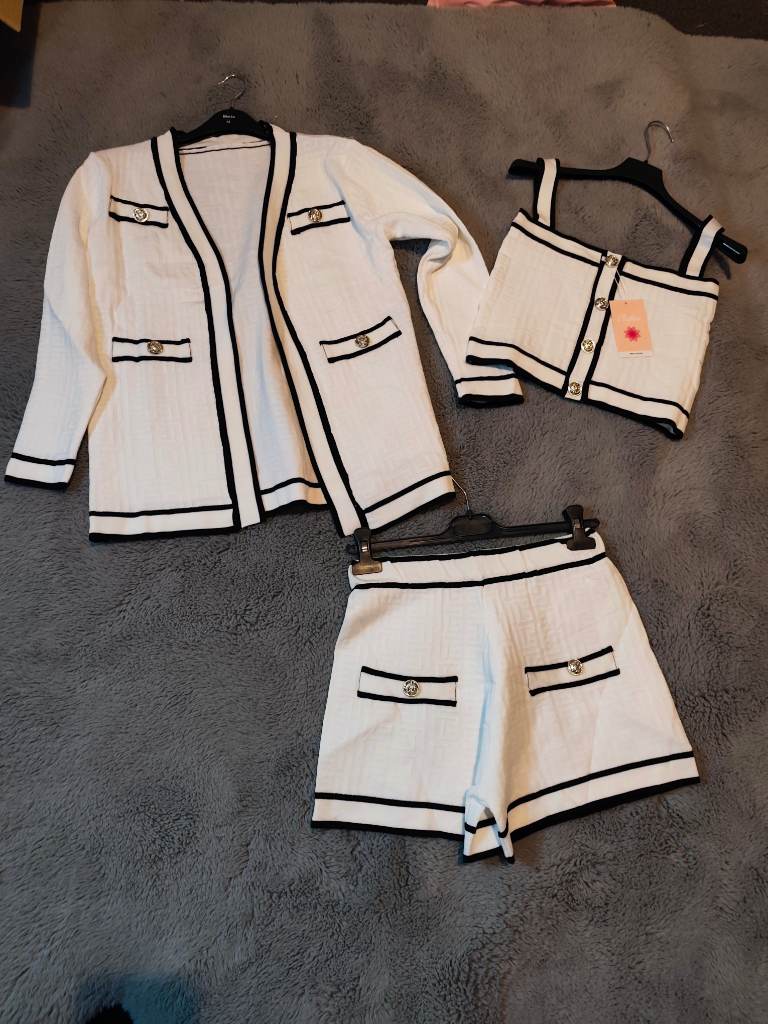 3 piece set - cardigan ,shorts and top