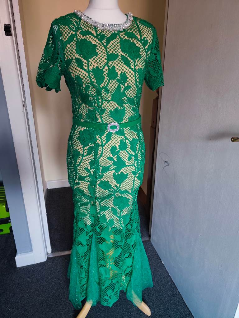green elegant dress