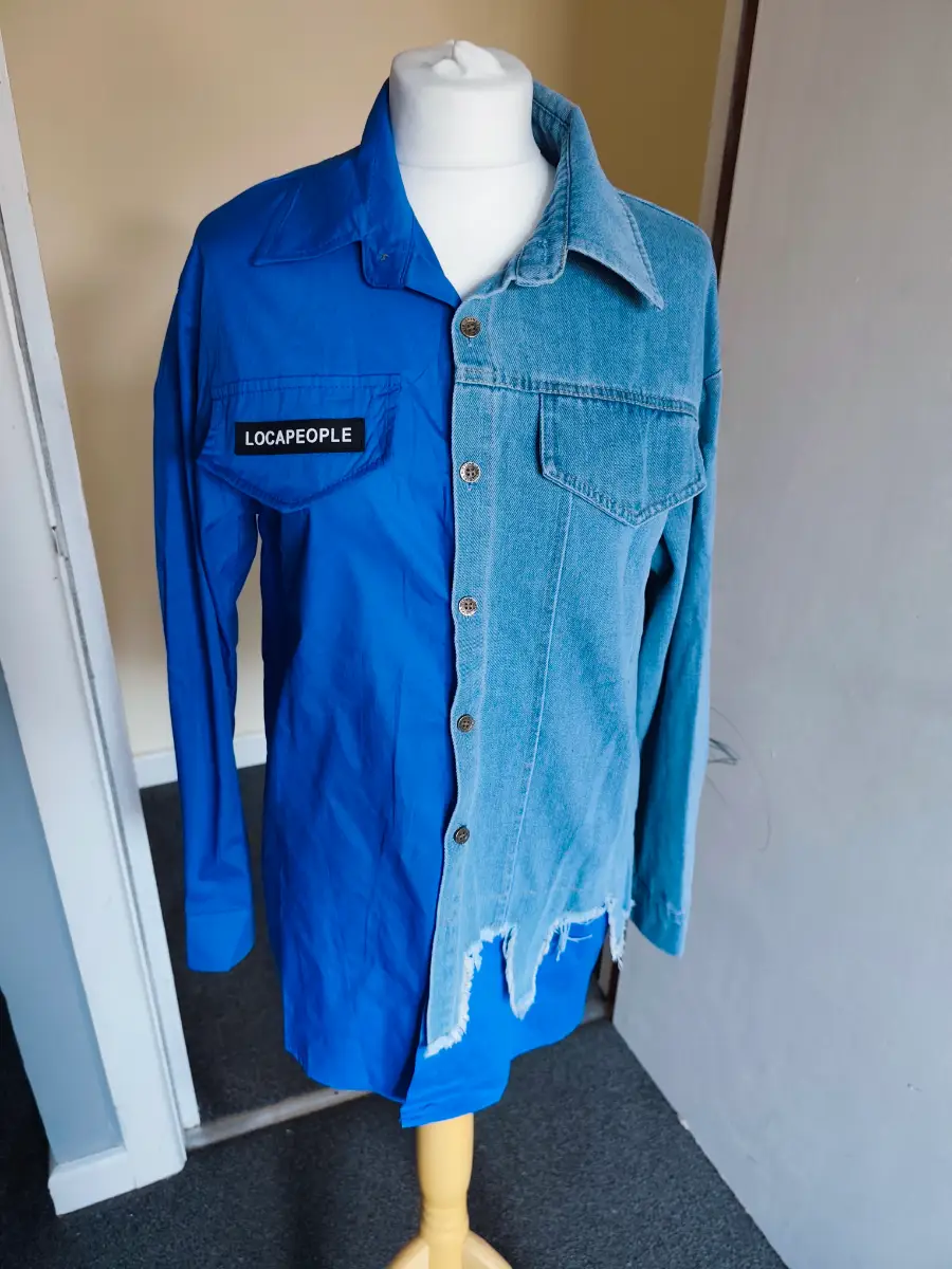 blue denim blouse