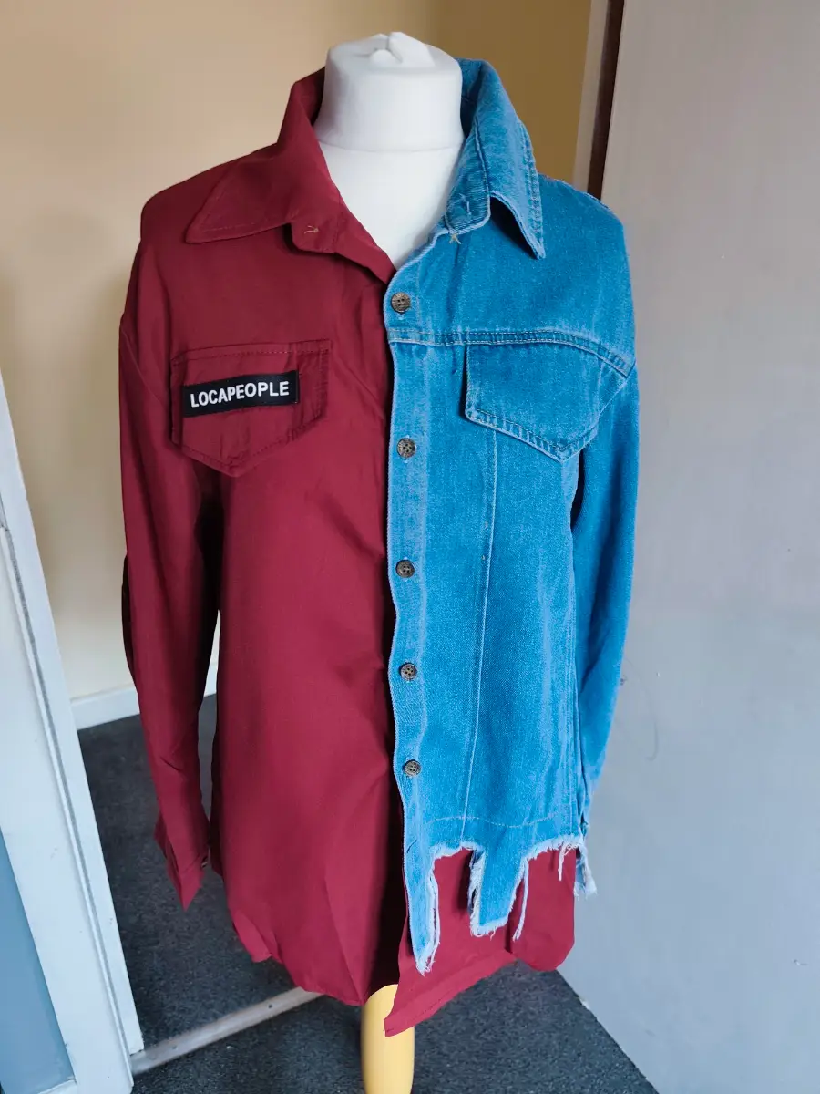 burgundy denim.blouse