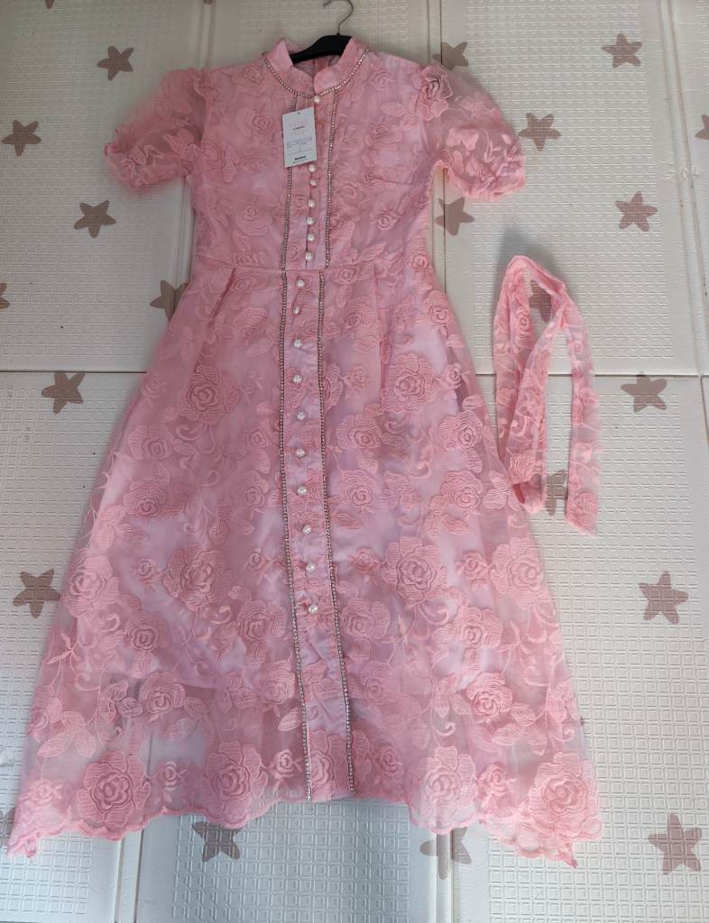 beautiful pink flower dress