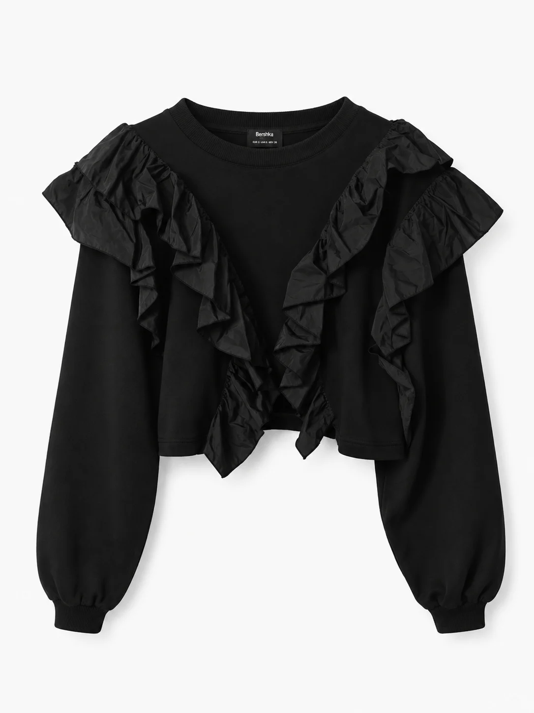 Bershka black frill jumper uk10/12