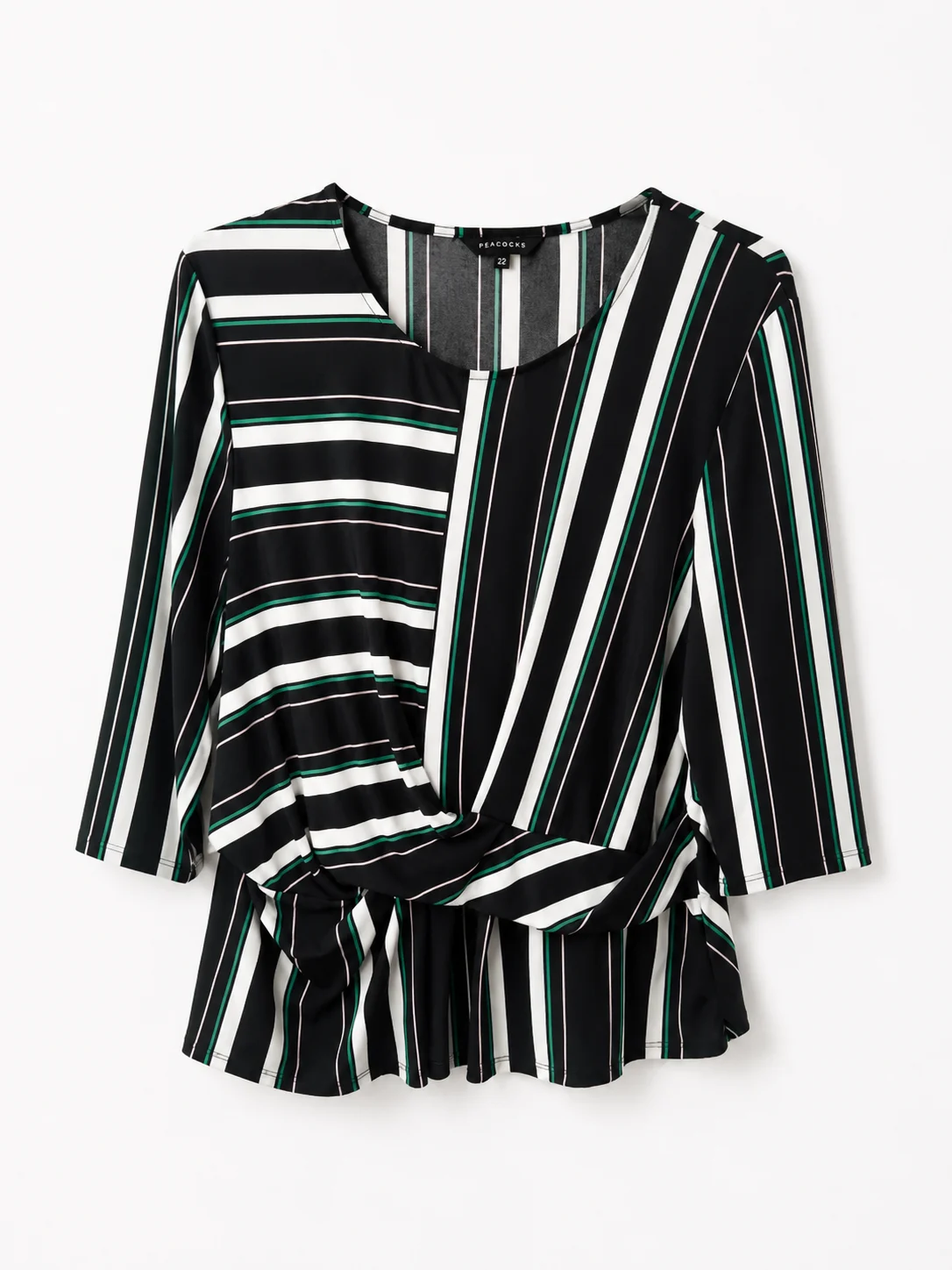 Peacock striped peplum blouse uk 22