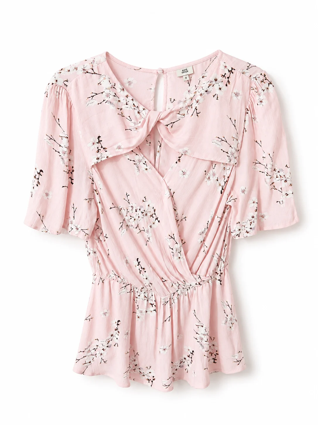 River Island Pink Floral Wrap Style Blouse – Size 10