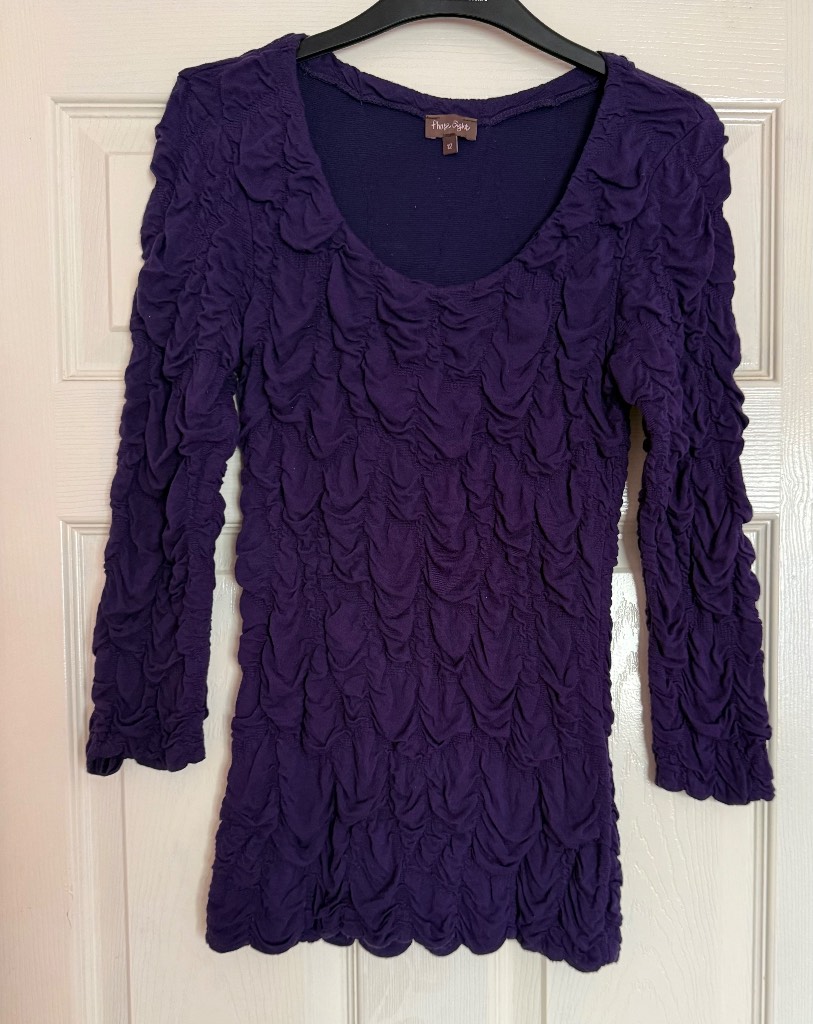 Phase 8 size 12 purple ruffle mini bodycon dress