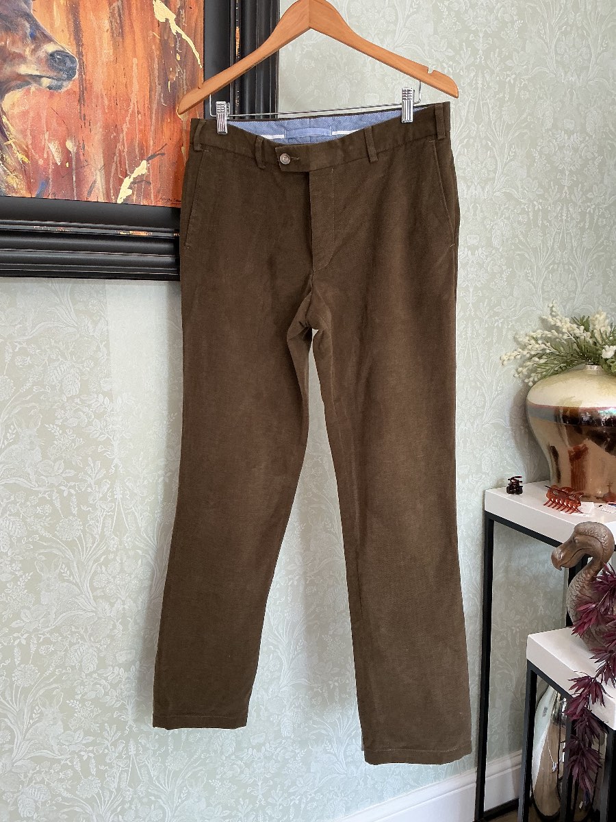 Baumler Caracas Premium Brown Cotton Trousers - Size 34W