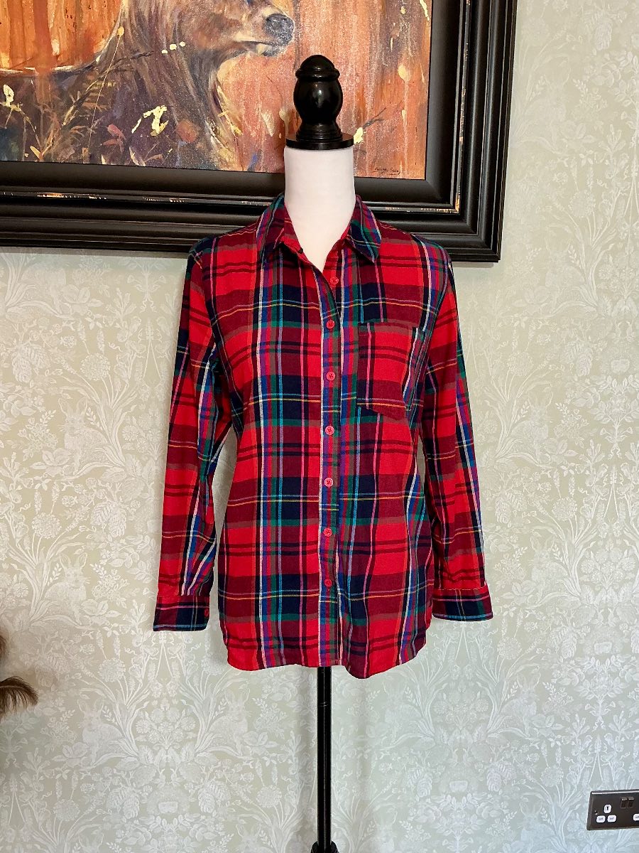 Joules Lorena Red Check Country Style Brushed Cotton Shirt – Size 10