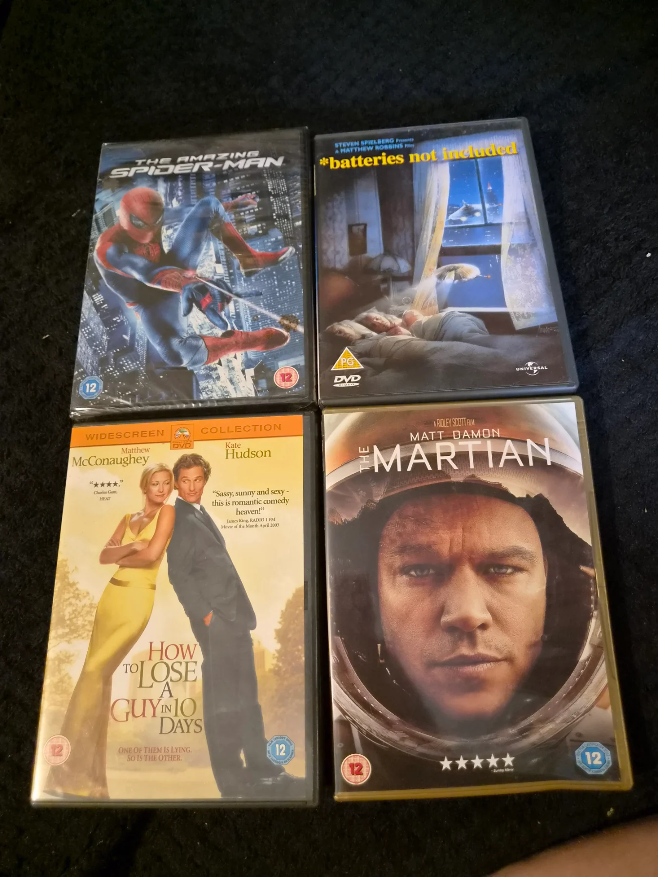 4x DVD Bundle | How To Lose A Guy In 10 Days, Amazing Spider-Man, The Martian, Batteries Not Include