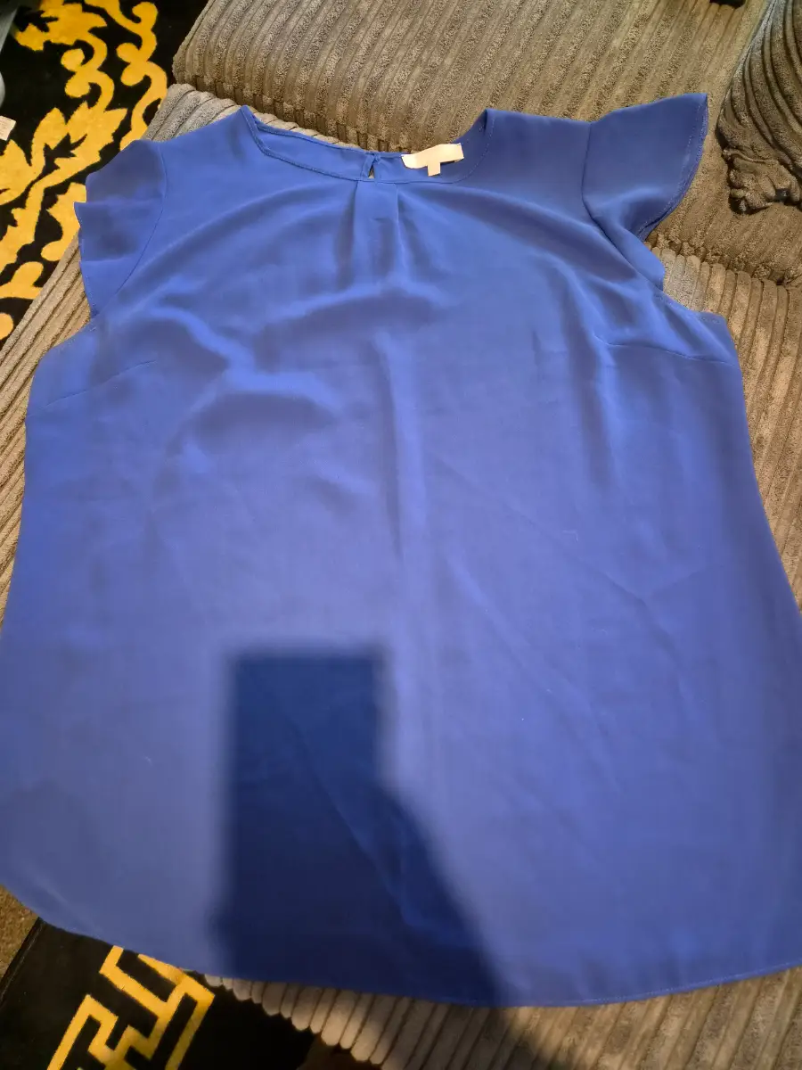 Debenhams Royal Blue Flutter Sleeve Blouse | Size 16
