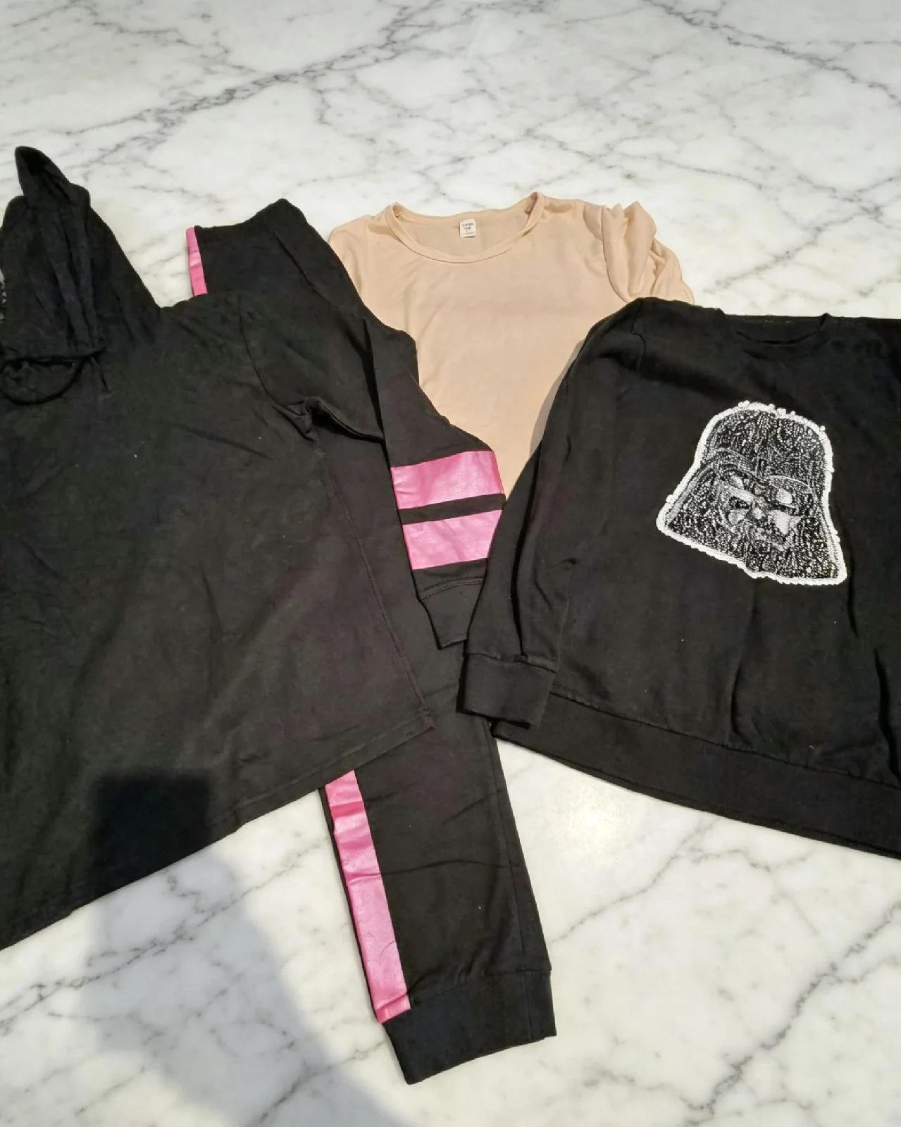 Girls 11-12 Years Outfit Bundle | Tracksuit, Darth Vader Jumper & Peach T-Shirt
