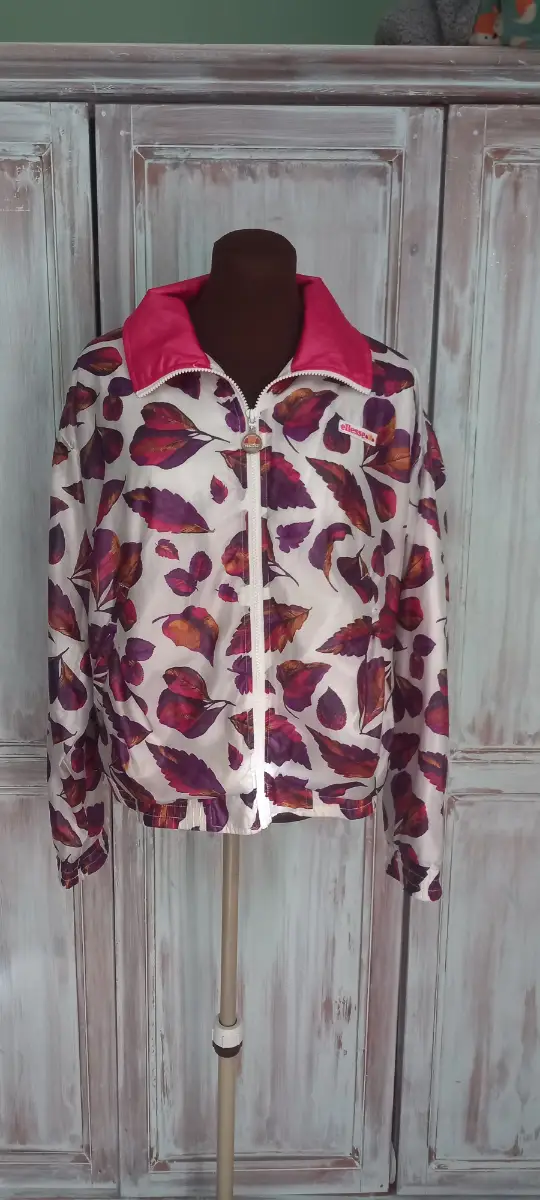 Real rare vintage 90s Ellesse Bomber jacket colourful leaves size 10