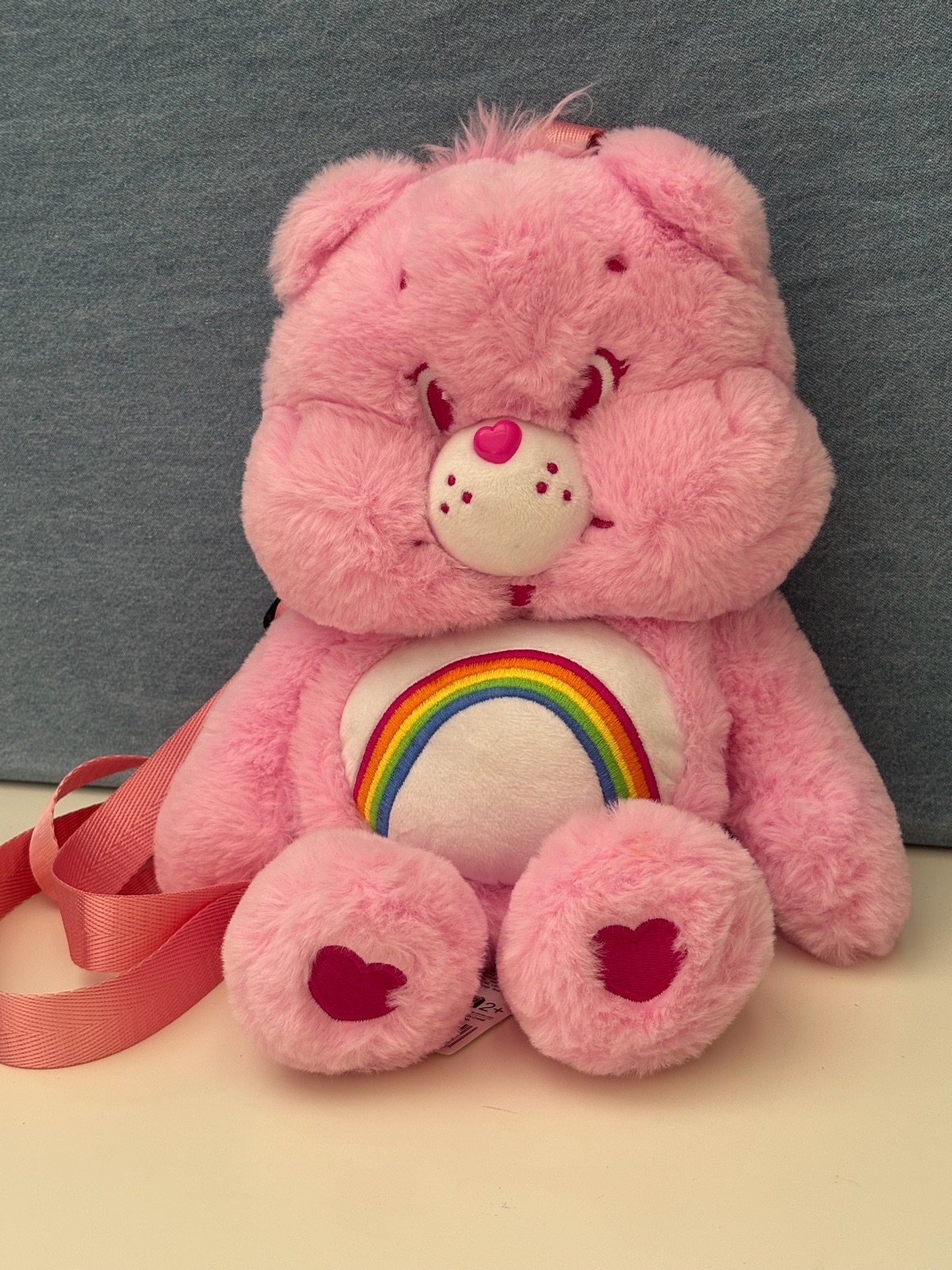Rare retired collectible! Care bears Miniso cheer bear plush backpack bnwt